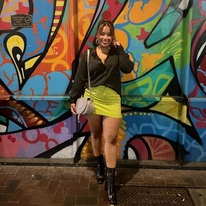 Lime green corduroy skirt